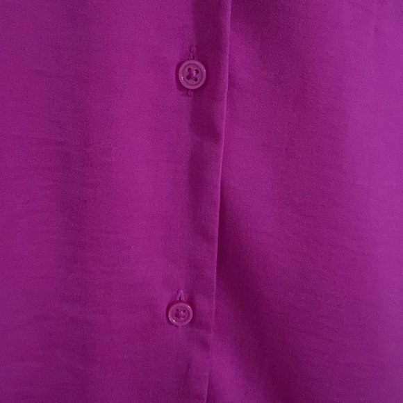 Banana Republic bright purple long-sleeved button down blouse - Picture 3 of 4